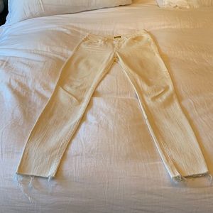 Mother Ecru Skinny Jeans